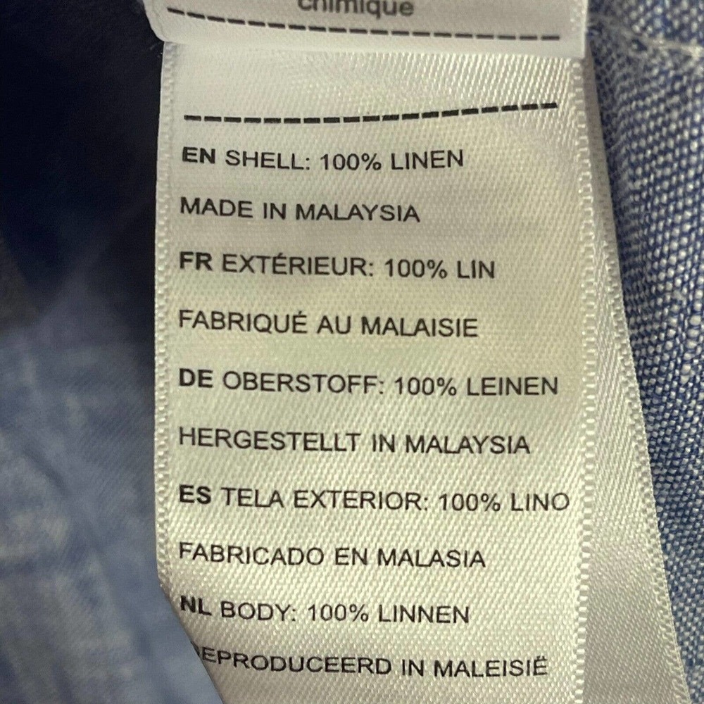 UNTUCKit Shirt Adtult Extra Large Blue 100% Linen Valente WR Button Up Mens - Picture 9 of 11